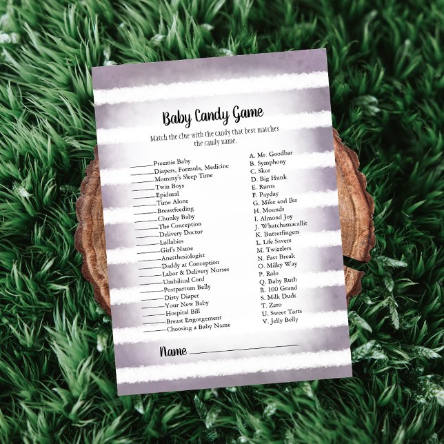 Invitación Tan Bunny Purple Baby Candy Juego de Baby Shower (Subido por el creador)