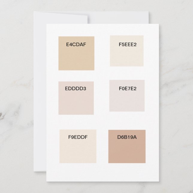 Invitación Tan Champagne Color Swatch (Anverso)