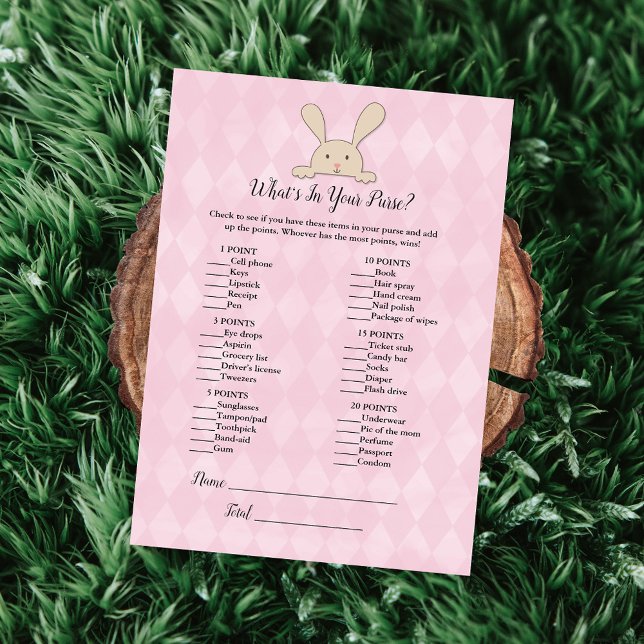 Invitación Tan conejo conejo conejo rosa ¿Qué hay en tu juego (Subido por el creador)