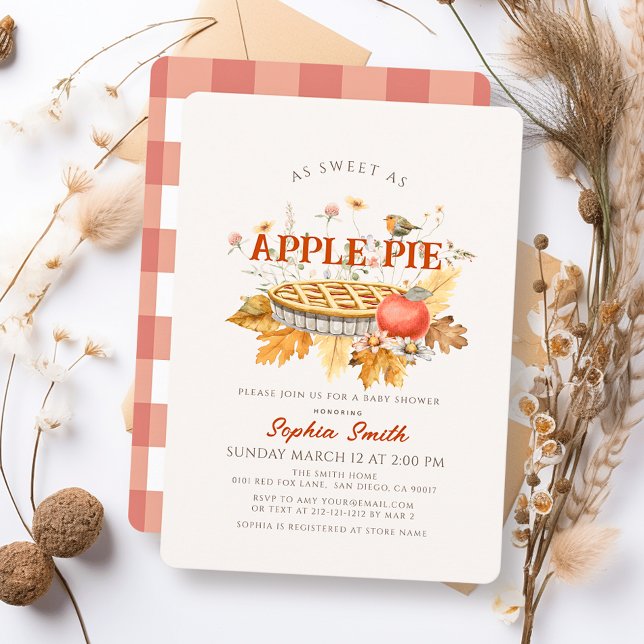 Invitación Tan dulce como el Apple Pie Autumn deja Baby Showe (Subido por el creador)