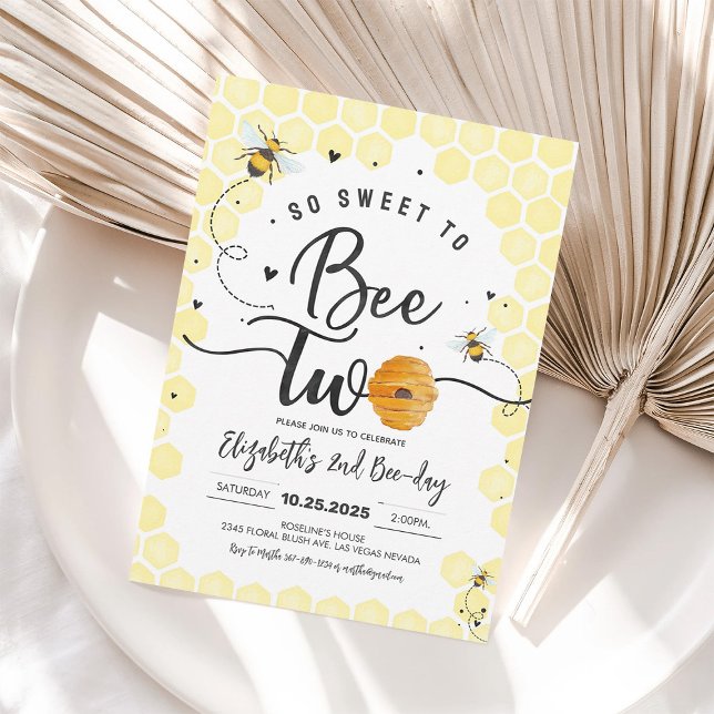 Invitación Tan Dulce Como Ser Dos Fiestas De Abeja, Segundo C (Subido por el creador)