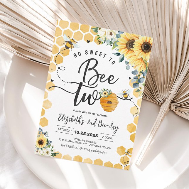 Invitación Tan Dulce Como Ser Dos Fiestas De Abeja, Segundo C (Subido por el creador)