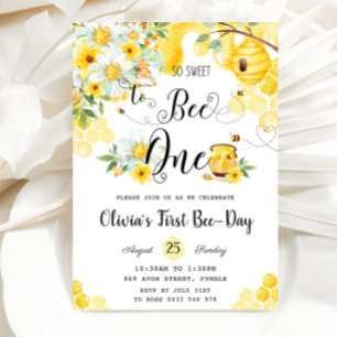Invitación Tan dulce como ser un floral primer cumpleaños