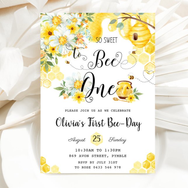 Invitación Tan dulce como ser un floral primer cumpleaños (Subido por el creador)