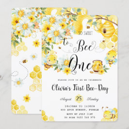 Invitación Tan dulce como ser una abeja dulce primer cumpleañ