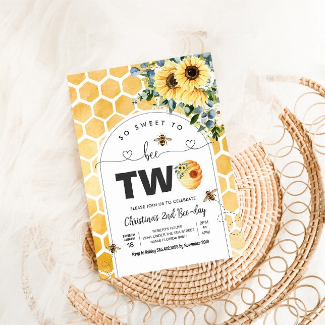 Invitación Tan Dulce Como una Abeja Cumpleaños Temático Dos F (Subido por el creador)