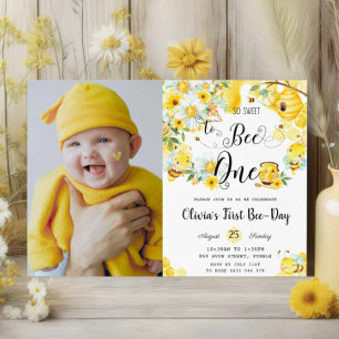 Invitación Tan dulce de ser una abeja linda foto de primer cu