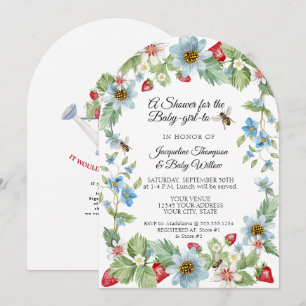 Invitación Tan Dulce Niña Fresa Cumple Bebé Shower