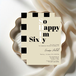 Invitación Tan Feliz Cumplo SESENTA Cumpleaños 60 Años Fiesta