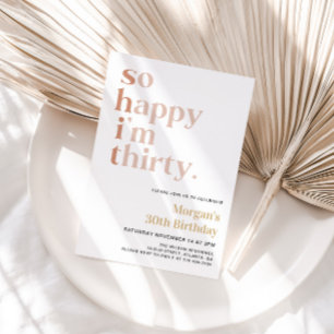 Invitación Tan Feliz Cumplo Treinta Cumpleaños Divertidos 30