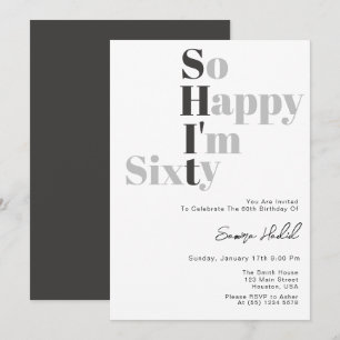 Invitación Tan Feliz Estoy Cumpliendo CINCUENTA Fiesta de Cum