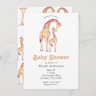 Invitación Tan jirafas Baby Shower absurdo