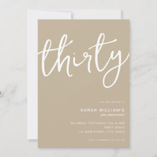 Invitación Tan moderno simple 30 cumpleaños