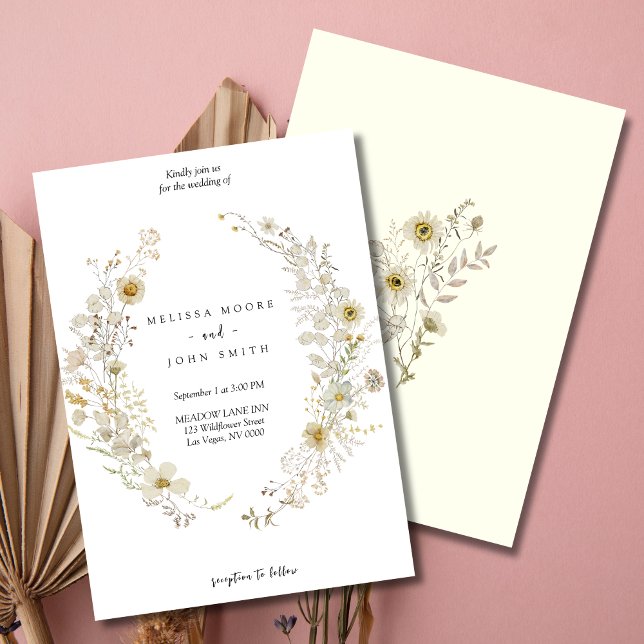 Invitación Tan Rustic Boho Wildflower Boda (Subido por el creador)
