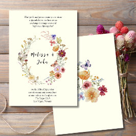 Invitación Tan Rustic Boho Wildflower Boda