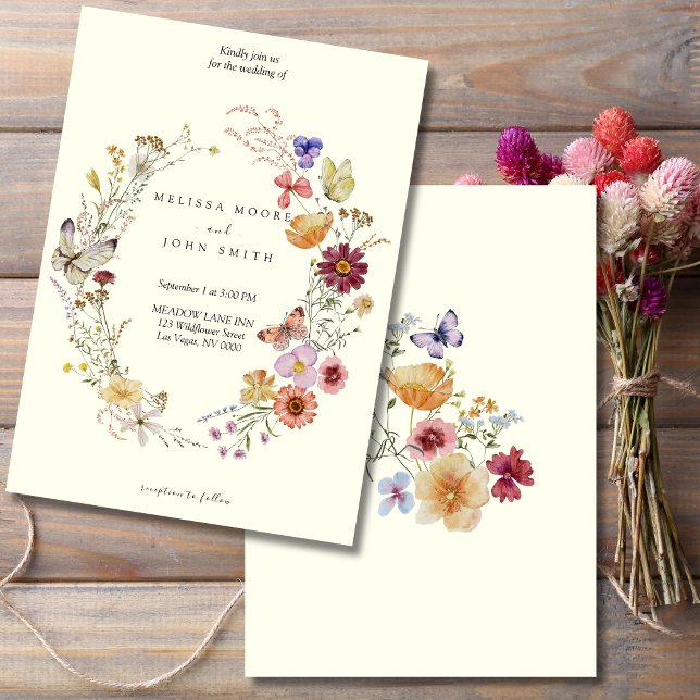 Invitación Tan Rustic Boho Wildflower Boda (Subido por el creador)