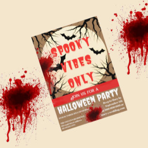 Invitación Tan sólo vibes de Halloween y salpicaduras de sang