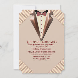 Invitación Tan - Vino Marsala - Moderno Hues Bachelor