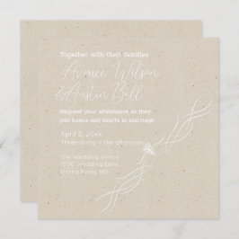 Invitación Tan y Boda Minimalista blanco