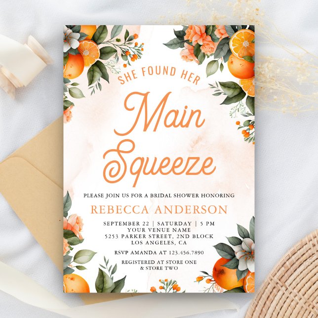 Invitación Tangerina Naranja Cítrico Despedida de Soltera (Subido por el creador)