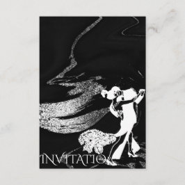 Invitación Tango Dance Art Nouveau Mármol negro