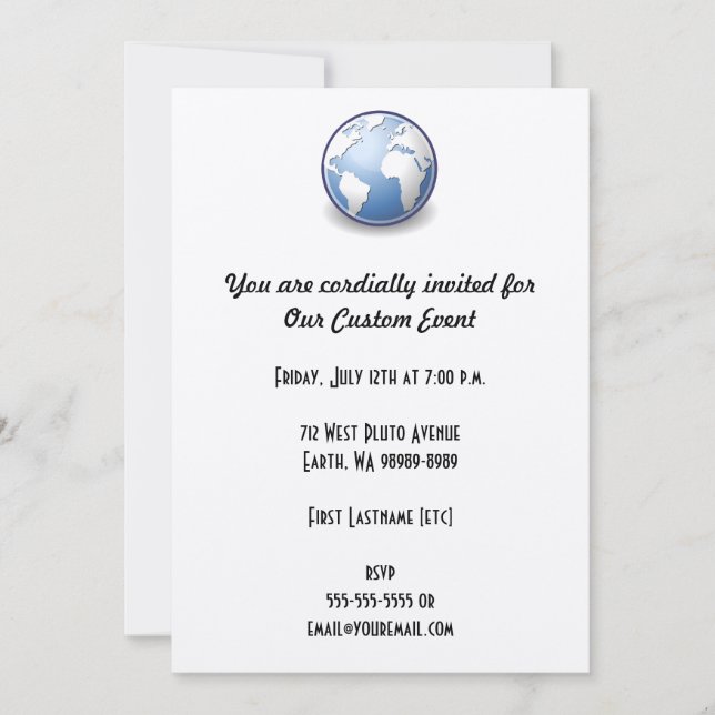 Invitación Tango del mundo de la Tierra (Anverso)