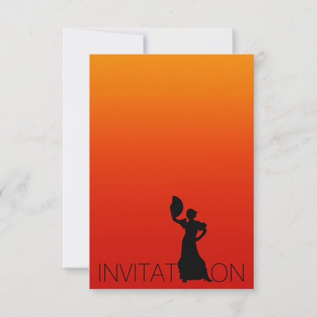Invitación Tango Flamenco Fiesta de Baile Latino (Anverso)