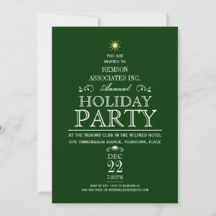 Invitación Tannenbaum Typographic Emerald Holiday Party