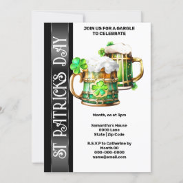 Invitación Tanque de cerveza irlandés de barril de chamrock d