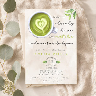 Invitación Tanto Amor Matcha Para Bebé, Fiesta de Bebé
