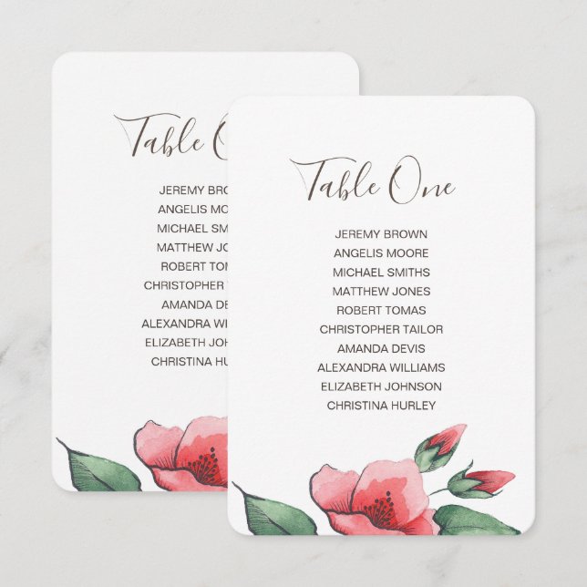 Invitación Tapa de asientos de boda verde floral rosado. (Anverso / Reverso)