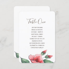 Invitación Tapa de asientos de boda verde floral rosado.