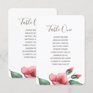 Invitación Tapa de asientos de boda verde floral rosado.