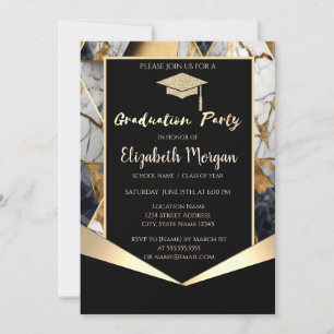 Invitación Tapa de graduación con purpurina, graduación de má