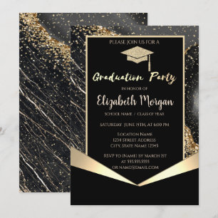Invitación Tapa de graduación con purpurina, graduación de má