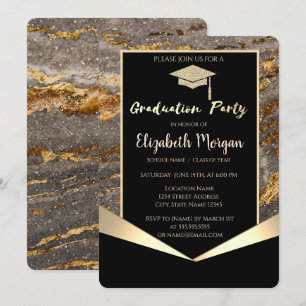 Invitación Tapa de graduación con purpurina, Graduación de má