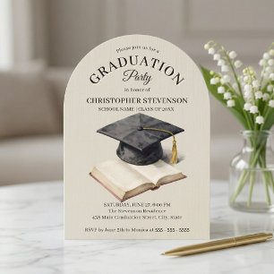 Invitación Tapa de Graduación de Acuarela de Libro Abierto Vi