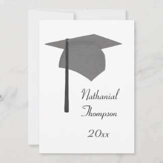 Invitación Tapa de graduación de color negro gris e invitacio