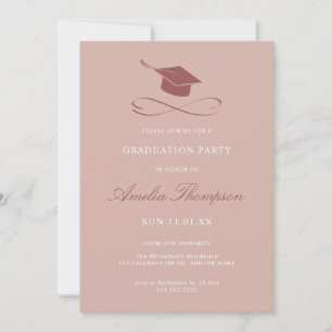 Invitación Tapa de graduación de fiesta simple y elegante de 