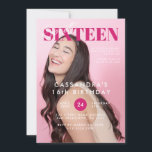 Invitación Tapa de revista adolescente dulce dieciséis cumple<br><div class="desc">Tapa de la revista adolescente Dulce Invitación de cumpleaños</div>