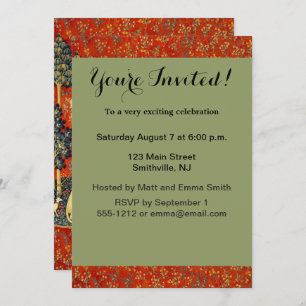 Invitación Tapestries de Unicorn Lady Legend Myt Medieval Art