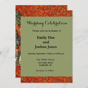 Invitación Tapestries de Unicorn Lady Legend Myt Medieval Art