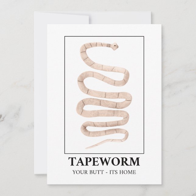 Invitación Tapeworm Your Butt It Home (Anverso)