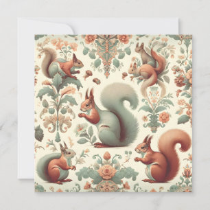 Invitación Tapiz de ardilla forestal victoriana