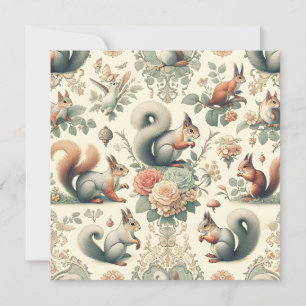 Invitación Tapiz de ardilla forestal victoriana