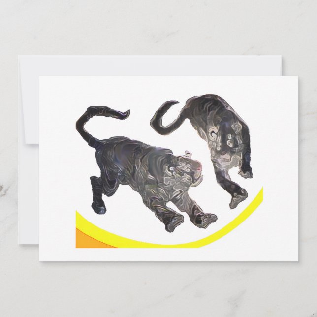 Invitación Tapiz de pared tapada de madera 2 tigres jGibney Z (Anverso)