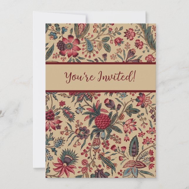 Invitación Tapiz floral Neoblework Flor Art (Anverso)