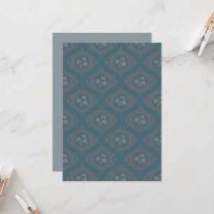 Invitación Tapiz Verde azulado impreso Rococo Mandala Ogee Da