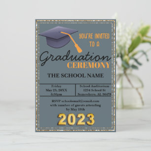 Invitación Tapón de graduación azul
