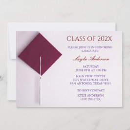 Invitación Tapón de graduación de Berry de vino